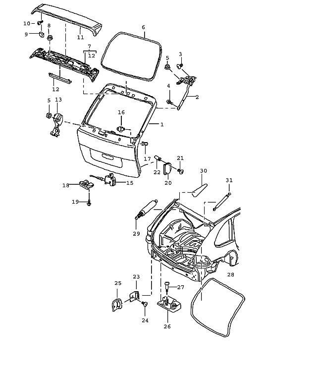 Actuator Lock Rear Lid - 9PA, 9PA1 (Cayenne, Cayenne S, Cayenne Turbo ...